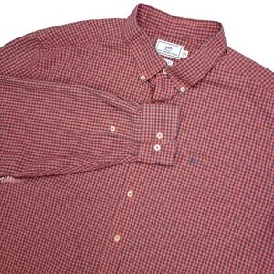 Southern Tide Shirt Mens 2XL Red Blue Check Classic Fit Button Down Stretch
